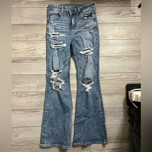 American Eagle Ripped Flared Jeans